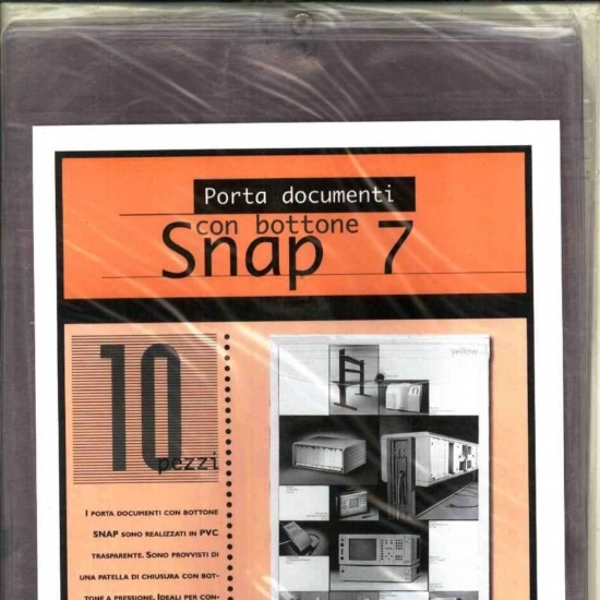 Busta Porta Documenti con Bottone Snap 7 PVC Trasparente 22x30 cm - 1