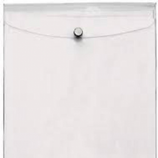 Busta Porta Documenti con Bottone Snap 7 PVC Trasparente 22x30 cm - 2