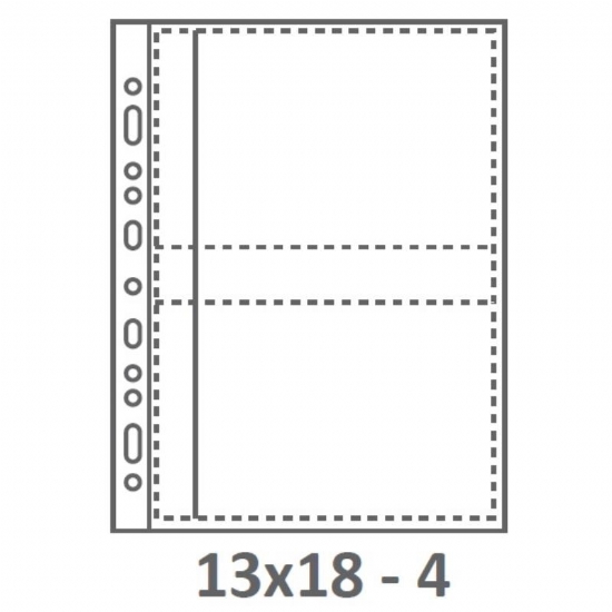 Busta Prottettiva con Foratura Laterale Formato A4 per 8 Foto 13x18 cm Trasparente Liscia PPL - 2