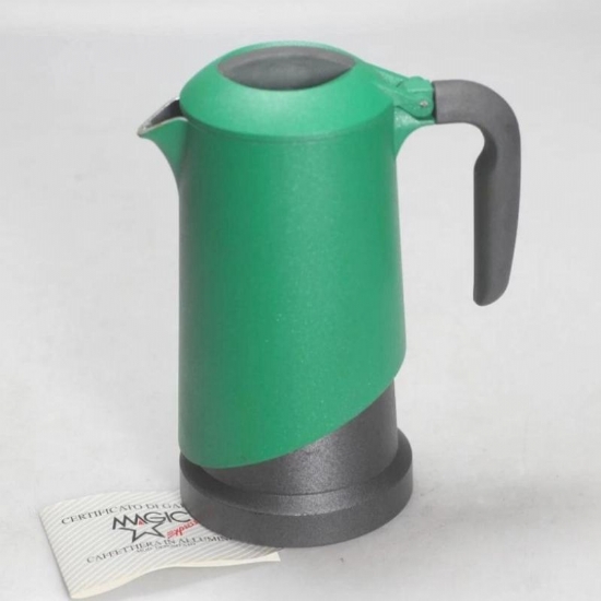 Caffettiera Vintage Freddy Magic Colore Verde Anni 80  Alluminio Moka Caffe Espresso 4 Tazze - 1