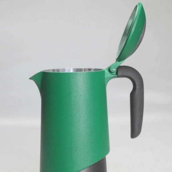 Caffettiera Vintage Freddy Magic Colore Verde Anni 80  Alluminio Moka Caffe Espresso 4 Tazze - 2