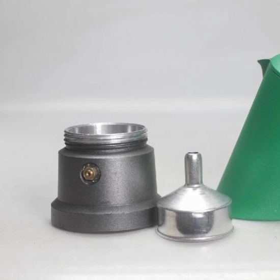 Caffettiera Vintage Freddy Magic Colore Verde Anni 80  Alluminio Moka Caffe Espresso 4 Tazze - 2