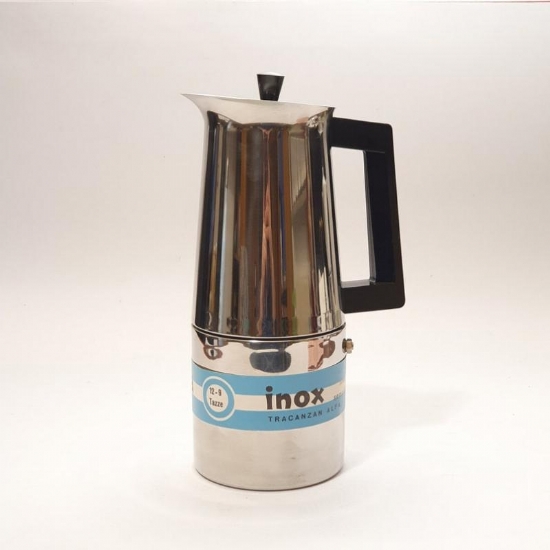 Caffettiera Vintage Italiana Alfa Tracanzan Anni 70  Acciaio Inox Moka Caffe Espresso 12 e 9 Tazze - 2