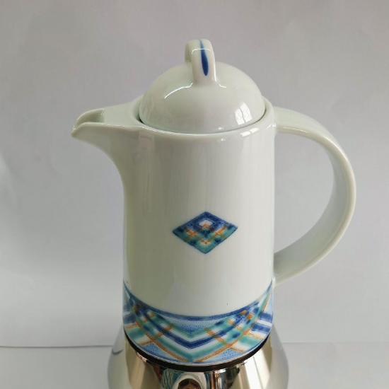 Caffettiera Vintage Modello Lara Galles Porcellana Acciaio Inox Moka Caff� Espresso 4 Tazze - 1