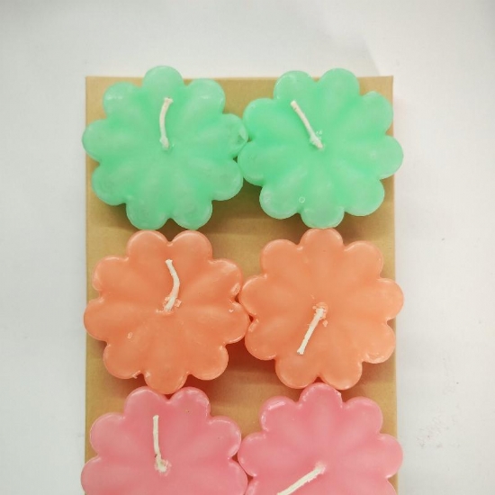 Candele Fiori Galleggianti Colore Pastello Ideali per Rituali Decorazioni Interni Set da 6  - 1