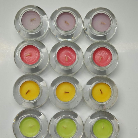 Candele Profumate Decorative Vaniglia Rosa Lavanda Mela set 3 pezzi in contenitori di vetro - 1