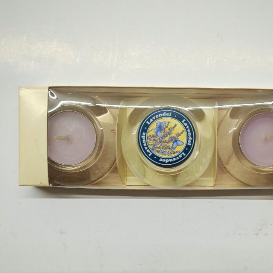 Candele Profumate Decorative Vaniglia Rosa Lavanda Mela set 3 pezzi in contenitori di vetro - 2