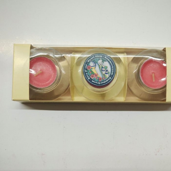 Candele Profumate Decorative Vaniglia Rosa Lavanda Mela set 3 pezzi in contenitori di vetro - 2