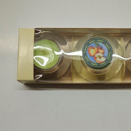Candele Profumate Decorative Vaniglia Rosa Lavanda Mela set 3 pezzi in contenitori di vetro - 2
