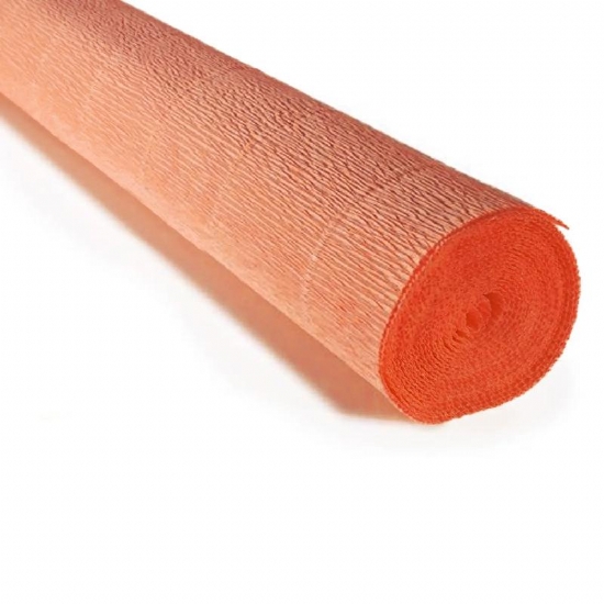 Carta Crespa 581 Rotolo 50 x 250 cm 180 grammi Colore Arancione Chiaro - 1