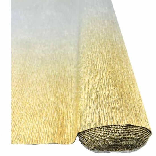 Carta Crespa 802 3  Rotolo 50 x 250 cm 180 grammi Colore Metalizzato Argento Oro - 1
