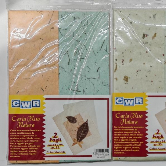 Carta di Riso Natura 2 Fogli 64 x 94 cm 35 gr Colori Assortiti - 2