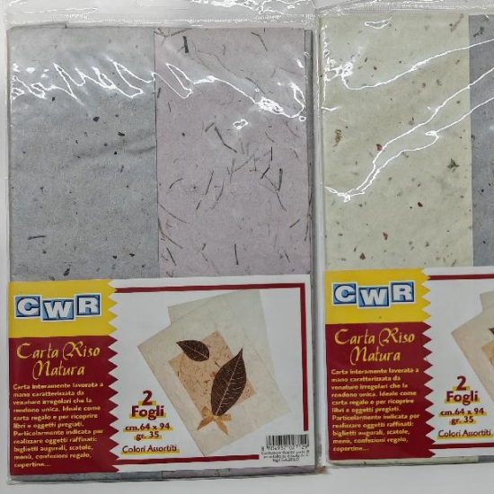 Carta di Riso Natura 2 Fogli 64 x 94 cm 35 gr Colori Assortiti - 2