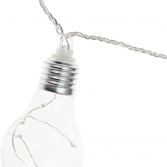  Catena Luminosa 10 Lampade Led per Uso Interno Esterno Bianco Caldo 5 metri - 2