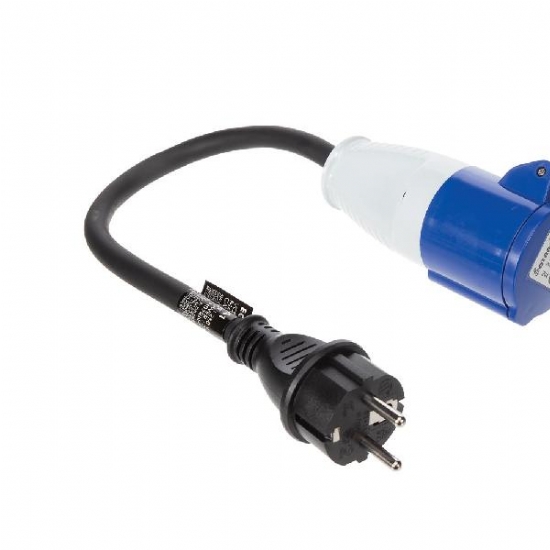 Cavo Spina Maschio Schuko a Spina Femmina Adattatore H07RN F 3G2 5 40cm 16A 230V IP44 Uso interno ed Esterno - 1