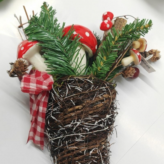 Centrotavola Fuoriporta  Decorazione Natalizia Forma di Cono Rovesciato - 2