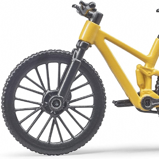 Ciclista con Bicicletta Mountain Bike 63111 Giallo Nero Rosa Modellino Bambino Bambina - 2