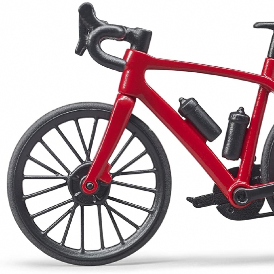 Ciclista con Bicicletta da strada Bruder 63110 Rosso Nero Blu Modellino Bambino - 2