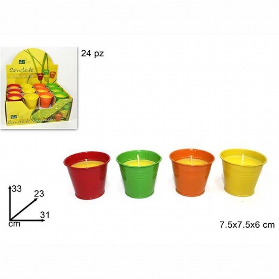 Citronella Candela Art Home in Vasetto Colorato Giallo Verde Azzurro Arancione - 2