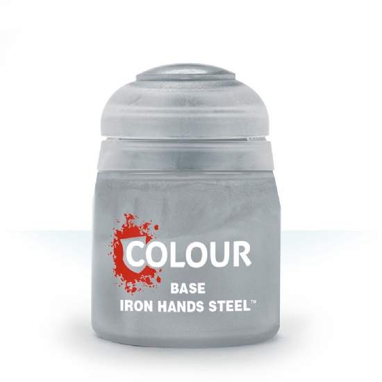 Colore Citadel Base grigio metallo Iron Hands Steel da 12ml per pittura miniature Warhammer opaco e uniforme - 1