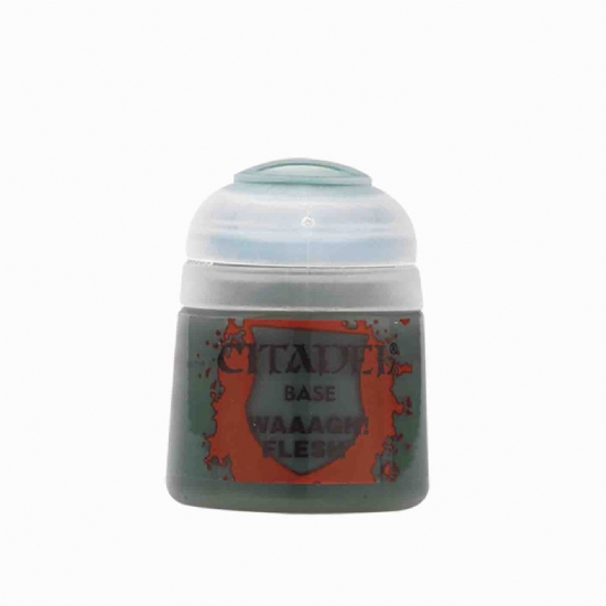 Colore Citadel Base verde smeraldo Waaagh! Flesh da 12ml per pittura miniature Warhammer opaco e uniforme - 1