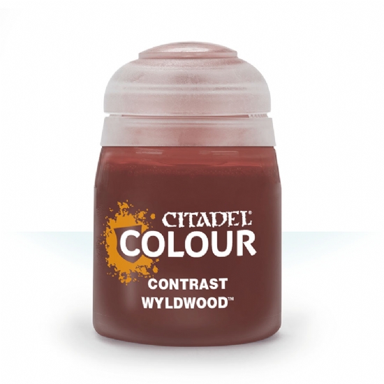 Colore Citadel Contrast marrone rosso Wyldwood da 18ml per pittura veloce semplice miniature Warhammer opaco e uniforme - 1