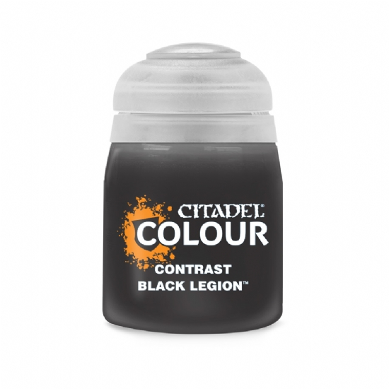 Colore Citadel Contrast nero grigio scuro Black Legion da 18ml per pittura veloce semplice miniature Warhammer opaco e uniforme - 1