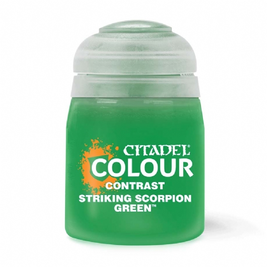 Colore Citadel Contrast verde Striking Scorpion Green da 18ml per pittura veloce semplice miniature Warhammer opaco e uniforme - 1