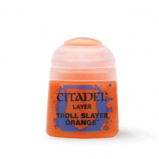 Colore Citadel Layer arancione Troll Slayer Orange da 12ml per pittura miniature Warhammer - 1
