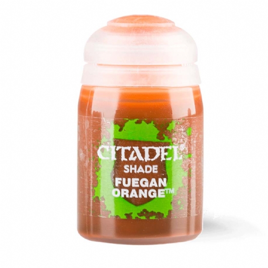 Colore Citadel Shade arancione Fuegan Orange da 18ml per pittura ombre miniature Warhammer opaco e uniforme - 1