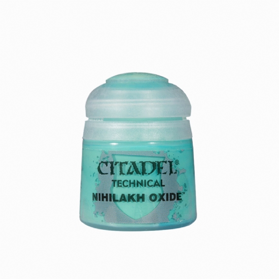 Colore Citadel Technical azzurro ossido verderame Nihilakh Oxide da 12ml per pittura basette basi miniature Warhammer opaco e uniforme - 1