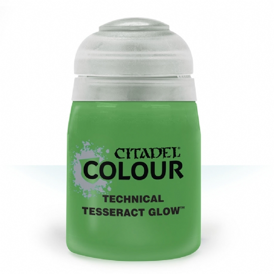 Colore Citadel Technical effetto luminoso Necrons verde giallo Tesseract Glow da 18ml per pittura basette basi miniature Warhammer opaco e uniforme - 1