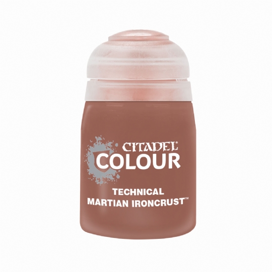 Colore Citadel Technical suolo arido terra rossa Martian Ironcrust da 24ml per pittura basette basi miniature Warhammer opaco e uniforme - 1