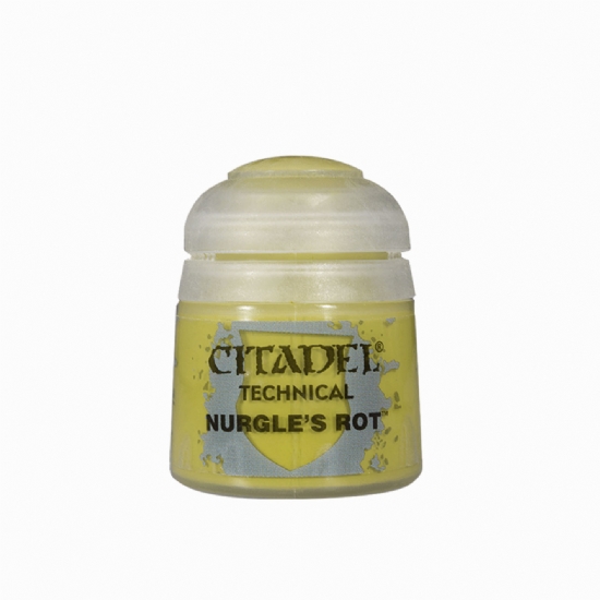 Colore Citadel Technical verde effetto melma Nurgles Rot da 12ml per pittura basette basi miniature Warhammer opaco e uniforme - 1