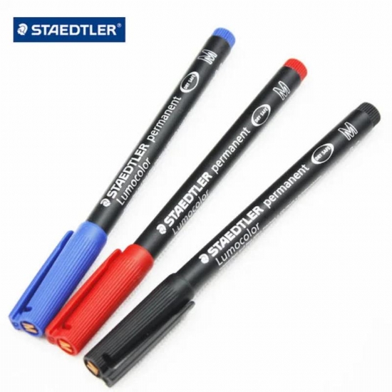 Colore Indelebile Staedtler Lumocolor  Punta Tonda Media e Fina Rosso Nero Blu   - 2