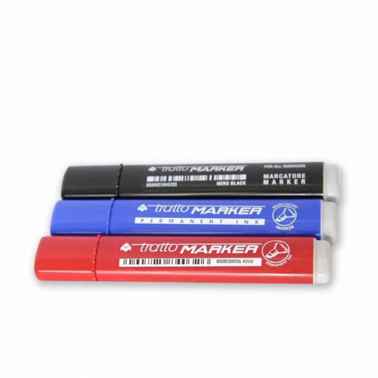 Colore Indelebile Tratto Marker - Rosso Nero Blu - Punta tonda o Punta a scalpello - 1