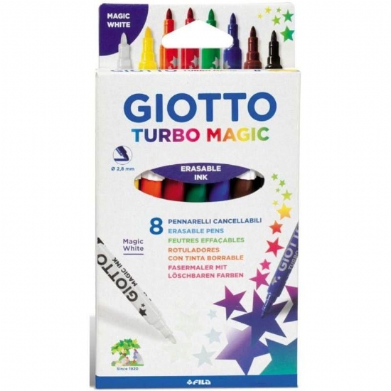 Colori Giotto Pennarelli Turbo Magic  Punta Fina 8 pezzi  per Effetti Magici - 1