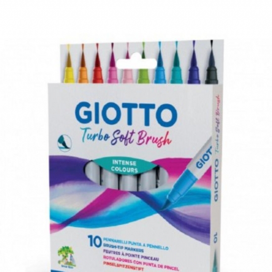 Colori Giotto Pennarelli Turbo Soft Brysh Punta a Pennello 10 pezzi   - 1