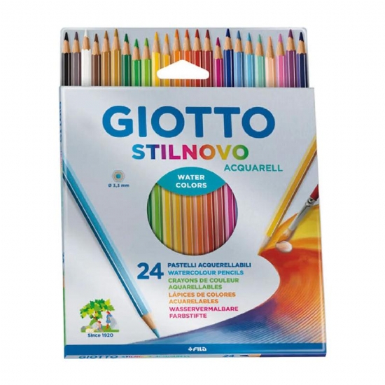 Colori Pastelli Stilnovo Acquerellabili Giotto mina da 3 3 mm 24 pezzi  - 1