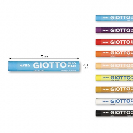 Colori Pastelli ad Olio Maxi Giotto da 11 mm e 12 pezzi  - 2