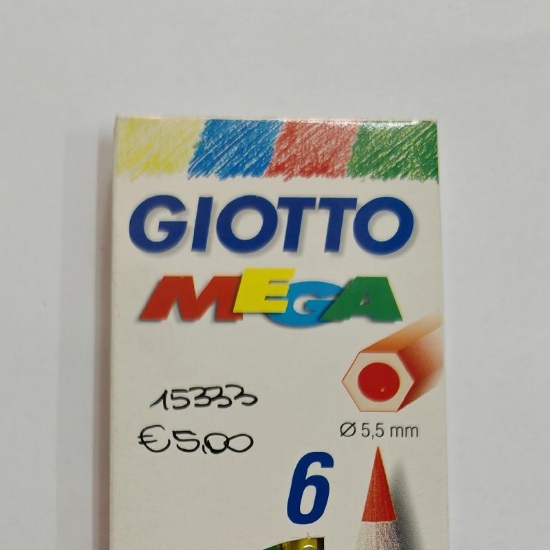 Colori a Matita MEGA Giotto mina da 5 5 mm 6 pezzi  - 1
