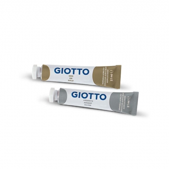Colori a Tempera Acrilica Giotto Oro e Argento Tubetto 21ml - 1