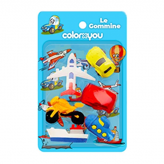 ColorxYou 11004 Le Gommine in Soggetti Assortiti Aerei Auto Moto Nave - 1