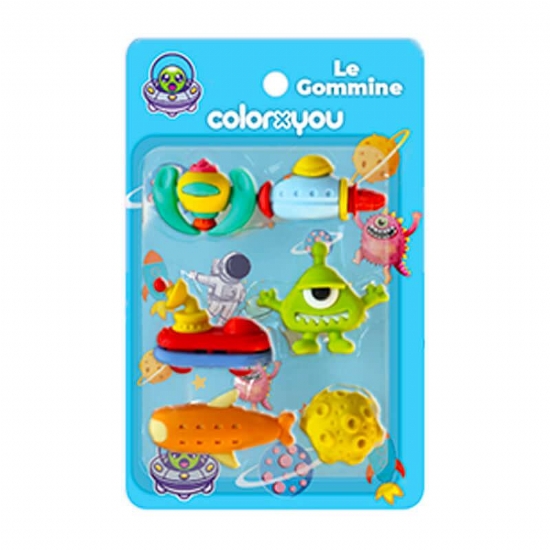 ColorxYou 11004 Le Gommine in Soggetti Assortiti Tema Spaziale Mostri - 1