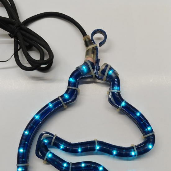 Cordone Tubolare Luce Neon Blu Natale Struttara in Ferro Forma di Palla Vintage da Esterno - 1