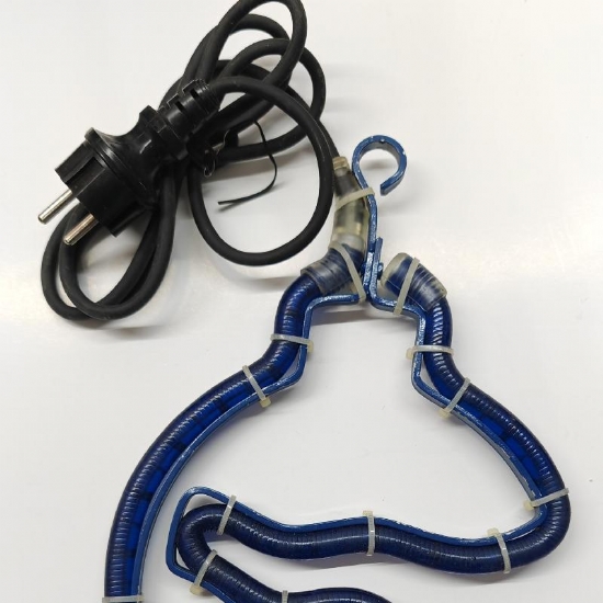 Cordone Tubolare Luce Neon Blu Natale Struttara in Ferro Forma di Palla Vintage da Esterno - 2