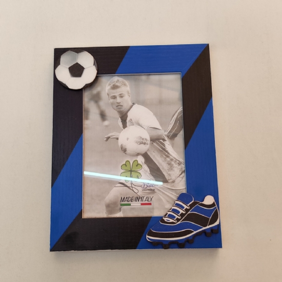 Cornice da tavolo in legno quadre calcio milan inter juve foto 12x18 cm fotografia - 1