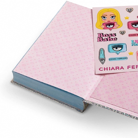 Diario Scolastico 16 mesi - 2021 2022 - CHIARA FERRAGNI - Scuola Fashion Blogger - Boss Babe - Argento Rosa Nero - 2