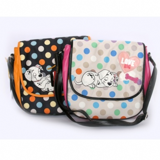 Borsa tracolla con Patta a Pois Arancione e Nera Rosa e Bianca - La Carica 101 - 1
