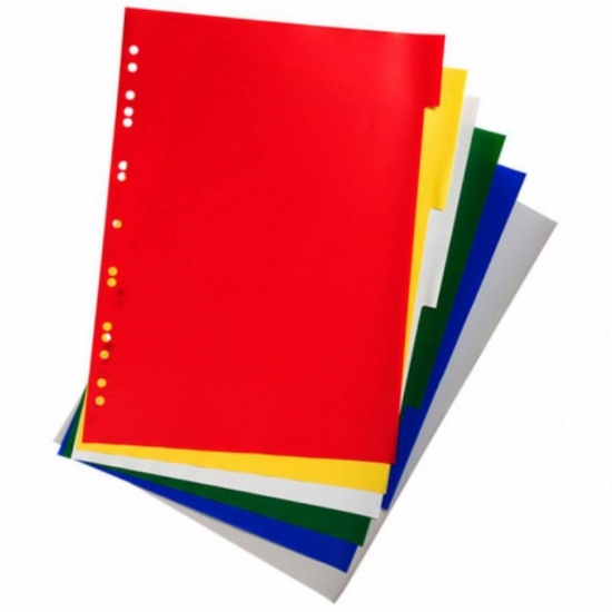 Divisori Exacompta 3006E in PPL con 6 Tasti Neutri Colorati Formato A4 - 2